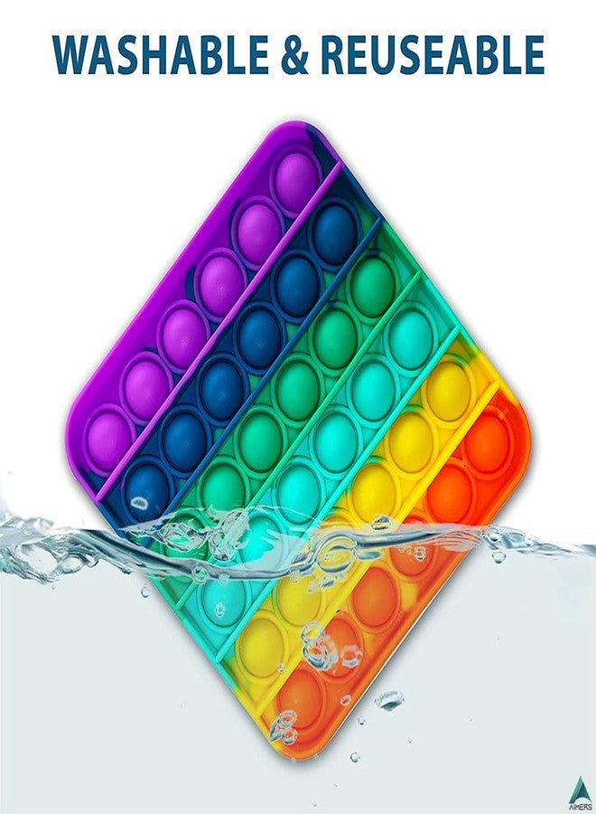 AIMERS Push Pop Bubble Sensory Fidget Toy, Pop It Stress Relief Toy, Sensory Fidget Toys, Autism Special Needs Stress Anxiety Relief Toys, Extrusion Bubble Fidget Sensory Toy (Square and Heart) - Image 3